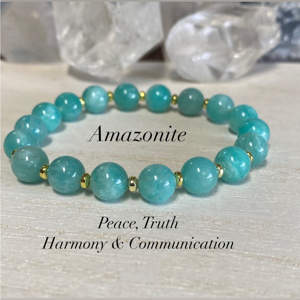 8mm Grade A Amazonite Gemstone Stretch Bracelet